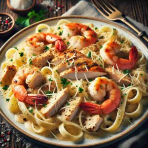 Chicken and Shrimp Alfredo Recipe