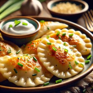 Classic Pierogies with Sour Cream and Chives