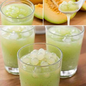 Honeydew Boba with Almond Milk