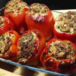 freshly cooked stuffed capsicum